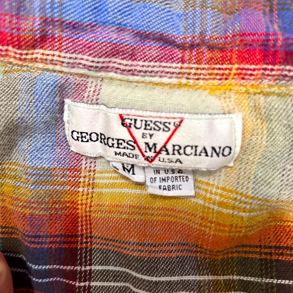 Men’s Vintage Guess plaid button up by George Marciano - Picture 6 of 6